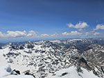 Looking west at greenish Scott Lake and the Gros Ventre range from the summit.