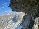 Headed back to the couloir below the Gooseneck, supposedly the crux of the route.