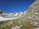 Looking up at all but the summit ridge from camp before heading towards home.