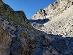 Back on semi clear trail below Dale Lake and Cube Rock Pass