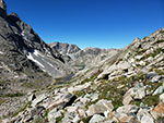 Looking down the Green River at Peak Lake from the side of Split Mountain.