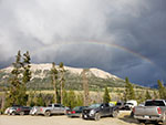 Rainbow after a brief rain the evening before the hike. Last clouds for the next five days.